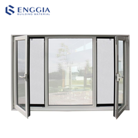 Ventanas de acordeón ENGGIA AS2047 Marco de aluminio blanco estándar Ventana de vidrio abatible con ventana fija