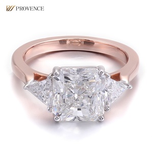 Bague de fiançailles en or rose massif 14 carats avec diamant synthétique HPHT certifié IGI de 3,11 carats, couleur D, pureté VVS, cadeau pour la Saint-Valentin - Product Image 2