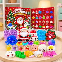 Édition Spatiale de Noël avec 24 Jouets Squishy Fidget en Boîte Mystère pour Enfants – Cadeaux de Noël et Amusement