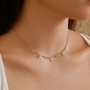 Collier pendentif femme Dylam, nouveau design, argent S925, chaîne à perles anti-décoloration, pierres multiples, diamant, zircone cubique 5A, pompon - Product Image 4