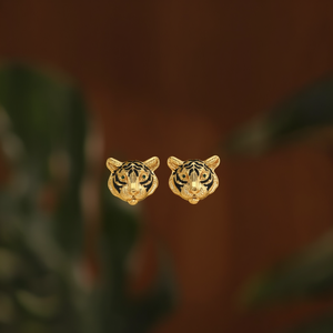 Pendientes de Cabeza de Tigre, Chapados en Oro, Acero Inoxidable 316L, Joyería de Moda - Product Image 3