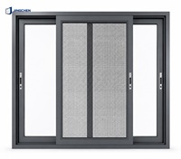 Ventana Corredera de Aluminio con Rotura de Puente Térmico JINGCHEN, Triple Riel, Doble Acristalamiento Low-E, Insonorizada, Resistente al Viento, Ahorro de Energía, para Viviendas