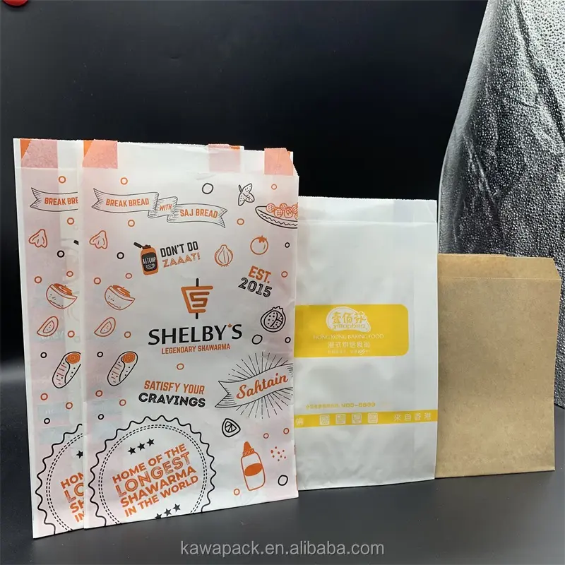 Sacchetti Kraft sacchetti per alimenti in carta per la consegna sacchetto kraft biodegradabile con loghi personalizzati