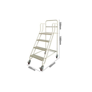 6 Paso 1,2 <span class=keywords><strong>M</strong></span> <span class=keywords><strong>escalera</strong></span> de acero con 4 ruedas - Product Image 5
