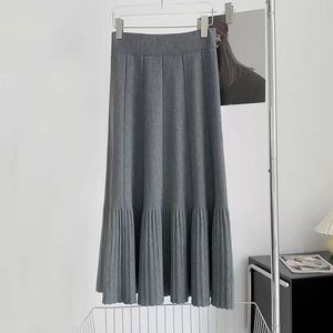 Nuova Collezione Autunno Inverno per Signore: <span class=keywords><strong>Gonna</strong></span> <span class=keywords><strong>Lunga</strong></span> a Vita Naturale in Lana, Casual, con <span class=keywords><strong>Balze</strong></span>, Ampia e a Sirena - Product Image 5
