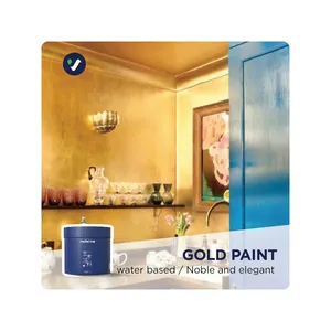 Amostra grátis Alta qualidade bom nivelamento escova metálica revestimentos parede interior pintura dourada