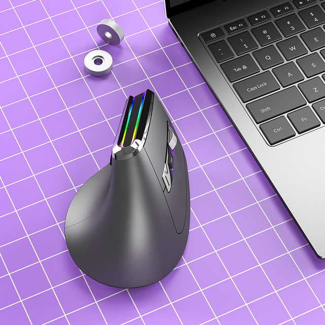 COUSO Wholesale OEM Custom Computer Mouse PC 2.4Ghz Bluetooth RGB Mouse Dual Mode Optical Ergonomic Wireless Vertical Mouse