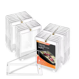 Grosir plastik tebal bening aluminium kartu bisbol kaku <span class=keywords><strong>Toploader</strong></span> satu casing sentuh pelindung tempat kartu magnetik - Product Image 1