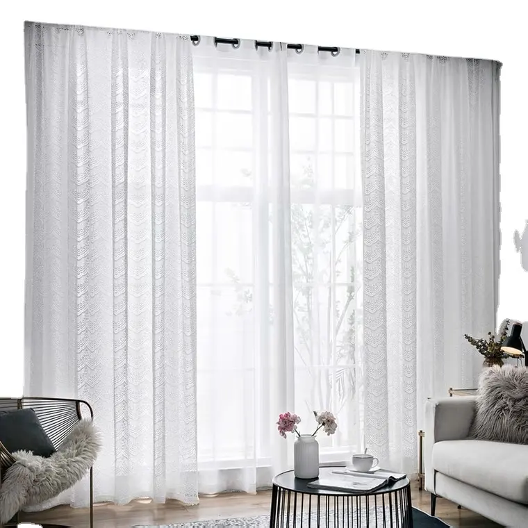 Window curtain latest sheer living room bedroom simple modern style curtains lace