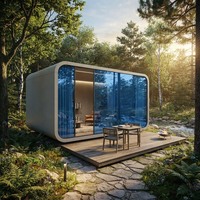 Maison préfabriquée modulaire moderne de luxe à double étage en verre, type cabane Apple, Tiny Hom