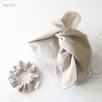 Haute qualité réutilisable 100% lin couleur naturelle japonais personnalisé Mini noeud poignet fourre-tout sac cadeau