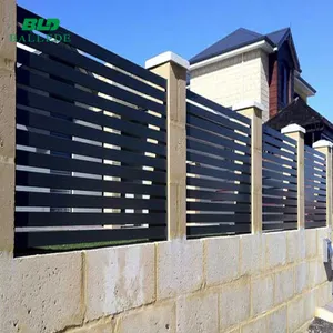 Порошковое покрытие, темно-серый алюминиевый сплав, планки, ворота и ограда, Горизонтальное защитное ограждение