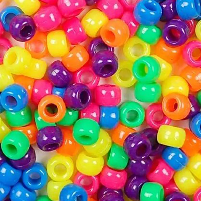 1000 Stück Bunte Kunststoff Pony Perlen Charm Perlen und elastische Schnur für Armband und Schmuck Herstellung Pony Perlen Kits