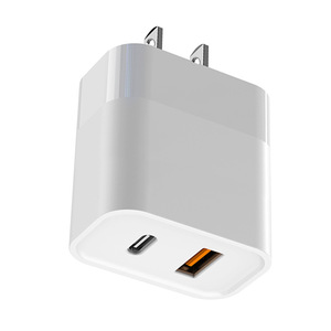 Tipo <span class=keywords><strong>C</strong></span> Cargador de pared de 20W A + <span class=keywords><strong>C</strong></span> Cargador de pared rápido <span class=keywords><strong>USB</strong></span> de doble puerto para carga de dispositivos móviles - Product Image 1