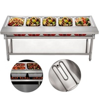 Équipement de restauration Chauffe-plats électrique Table à vapeur à 6 casseroles Ensemble de chauffe-buffet Bain Marie