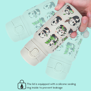 Bouteille d'eau isotherme SilverJet pour enfants en acier inoxydable 350 ml, motif panda, double paroi sous vide, portable pour l'école - Product Image 6