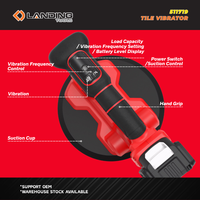 Vibrateur de carrelage électrique industriel sans fil 511719, robuste, ventouse 150 kg, moteur sans balais, 5 vitesses, autonomie de 45 minutes, batterie