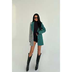 Chaqueta de mujer verde a cuadros bicolor - Product Image 2