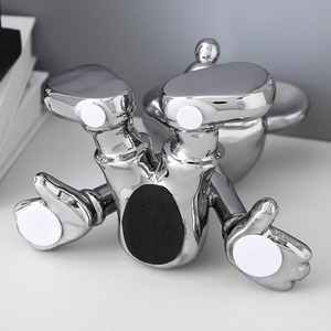 لوحات فنية كرتونية من السيراميك وصديقة للديكور المنزلي ، مشغولات ديكور لغرفة المعيشة بالكهرباء ، مشغولات ديكور - Product Image 5