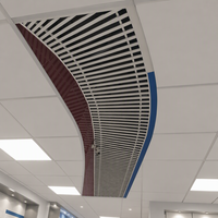 Système de plafond suspendu à lamelles linéaires en aluminium pour l'extérieur, projet de plafond intérieur commercial