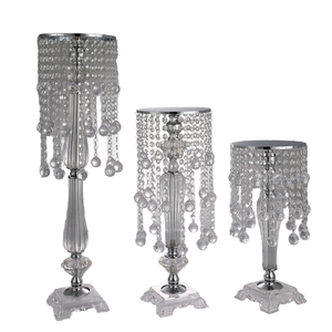 Bougie parfumée élégante en acrylique doré de luxe européen, faite à la main, porte-bougie haut, centre de table de mariage, décoration de la maison - Product Image 4