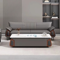 Divans sectionnels modernes de luxe ensemble de canapés de bureau en forme de U de négociation d'affaires de meubles inoxydables élastiques de salon
