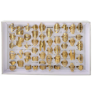 खोखले-आउट रिंग ज्वैलरी महिलाओं स्टेनलेस स्टील मिश्रण बहुत तिरनिश मुक्त छल्ले मुक्त छल्ले - Product Image 1