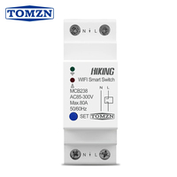 Interruptor inteligente WiFi TOMZN 80A 2P para riel DIN, control remoto por TUYA Smartlife con Alexa y Google Home para el hogar.