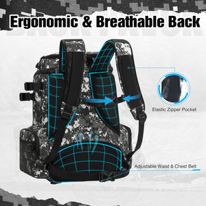 Sac à dos de sport gris personnalisé multifonctionnel pour la pêche en plein air, avec rangement pour leurres et moulinets – Échantillon gratuit - Product Image 5