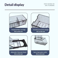 Filtre suspendu pour aquarium, boîte de filtration à 3 couches, sortie d'eau par pulvérisation, anti-débordement, chambre à médias biologiques, conception facile à nettoyer