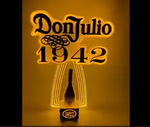 Support de présentation de bouteilles de tequila 1942 à rétroéclairage LED Porte-vin Vodka Glorifier Présentoir VIP Service Neon Sign