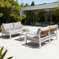 Ensemble de canapés d'extérieur Meiqi Delman deux places en alliage d'aluminium avec coussins en mousse haute densité, design moderne, résistant à la rouille et imperméable pour parc