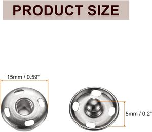 HARFINGTON Ensemble de boutons-pression à coudre en métal, attaches à pression pour sacs à main, vêtements, etc. - Product Image 2