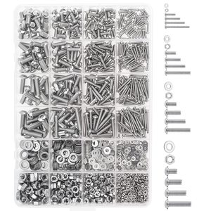 HELIFOUNER 304 Stainless Steel Hex Button Head Cap <b>Bolts</b> Nuts Washers Kit M2 M3 <b>M4</b> M5 1280 Pieces - Product Image 4