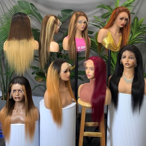 Pelucas de Cabello Humano Liso 220% de Densidad, Coloridas, con Encaje Completo 360 y Frontal de Encaje Transparente 13x4, Peluca de Cabello Humano Brasileño - Product Image 3