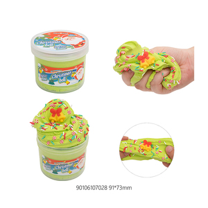 Slime de mantequilla vendible DIY campana de Navidad limo verde lindo estilo bowknot campana y copos de nieve en la parte superior - Product Image 2