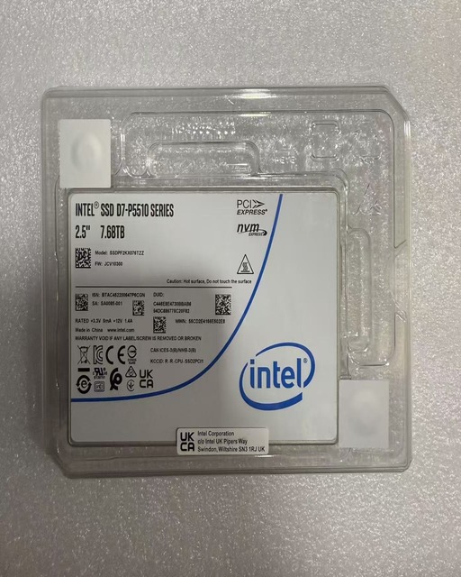 High Speed Data Center SSD Intel SSDPF2KX076TZZ 7.68TB NVMe JCV10300 D7 P5510 Series 2.5inch SSD