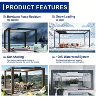 Pergola rétractable en aluminium pour extérieur - Auvent pare-soleil écologique pour jardin, gazebo, terrasse, balcon, patio, pont