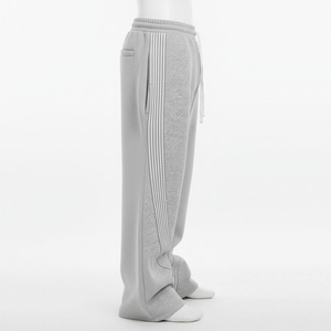 <span class=keywords><strong>Pantalon</strong></span> de survêtement large pour <span class=keywords><strong>homme</strong></span> avec bande latérale, coupe ajustée, style urbain, pour le sport et la détente - Product Image 3