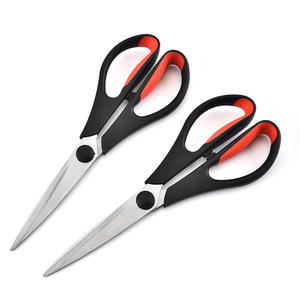 Ciseaux de cuisine en acier inoxydable noir et rouge à tête droite pour usage domestique, matériau PPTPR, origine Yangjiang JD C06 - Product Image 1