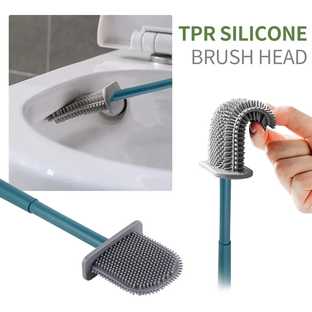Wholesale Bathroom Toilet Plastic TPE PP Material Wall Mounted Toilet Cleaning Brush with Holder