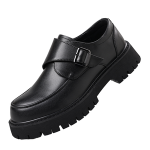 G010 Zapatos de Vestir de Plataforma con Suela Gruesa de Cuero Negro para Hombre, con Plantilla de EVA, Estilo Slip-On, Nueva Moda - Product Image 1