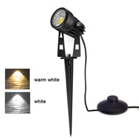 Projecteur LED pour plantes IP65, éclairage extérieur de jardin sur piquet, lumière paysagère à brancher avec interrupteur au pied pour plantes d'intérieur et décoration murale