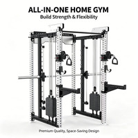 Station d'entraînement multifonctionnelle trois-en-un : Rack de musculation Smith, Squat Rack et équipement de fitness complet