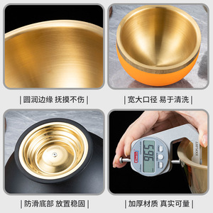 Double Wall Stainless Steel <b>Sauce</b> Bowl Small Condiment Dish For Home Use Solid Color - Product Image 4