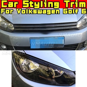 For Volkswagen Golf 6 Exterior Accessories Car <b>Styling</b> Trim <b>Head</b> Light Lamp Eyelids Eyebrow Headlight Decoration Body Kit - Product Image 2