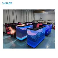VISLAT Cabine de DJ portable ultime avec écran couleur pour postes de travail mobiles, table d'affichage LED compacte et pliable