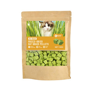 Friandises pour chats à base d'herbe naturelle lyophilisée, directement de l'usine, sac de 100g, friandises professionnelles pour le contrôle des boules de poils chez les chats - Product Image 1