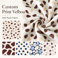 Tissu Velboa en velours peluche 100 % polyester, doux et confortable, imprimé numériquement, très demandé