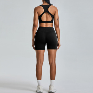 ชุดออกกำลังกายโยคะ2ชิ้นสำหรับผู้หญิงผ้าสแปนเด็กซ์/ ไนลอนระบายอากาศได้อย่างรวดเร็วโลโก้ที่กำหนดเอง - Product Image 6